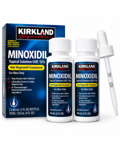 2 Minoxidil Kirkland 5% Barba e Cabelo para 2 Meses