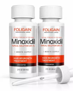 Kit 2 Minoxidil Foligain 5% Barba e Cabelo para 2 Meses