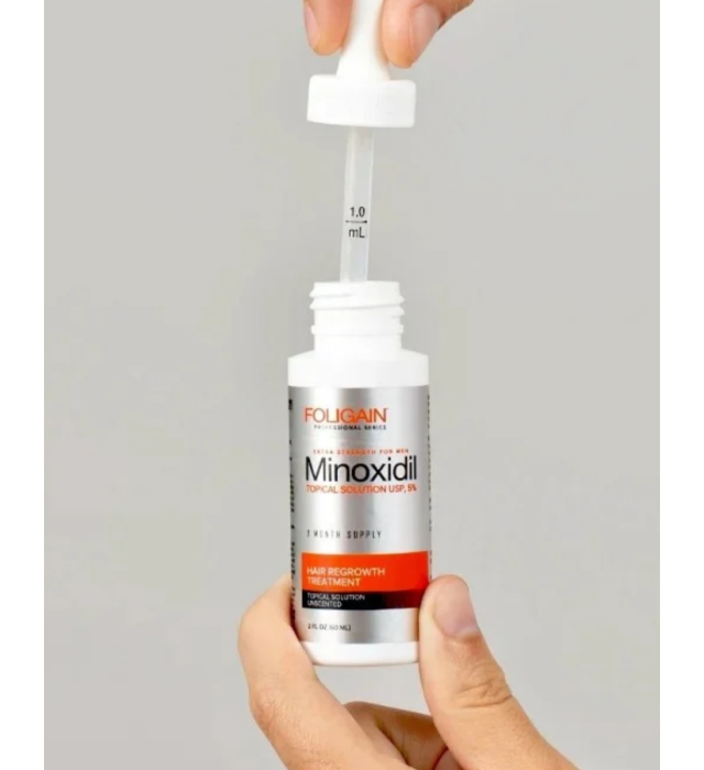 Minoxidil Foligain 5% Barba e Cabelo para 1 Meses