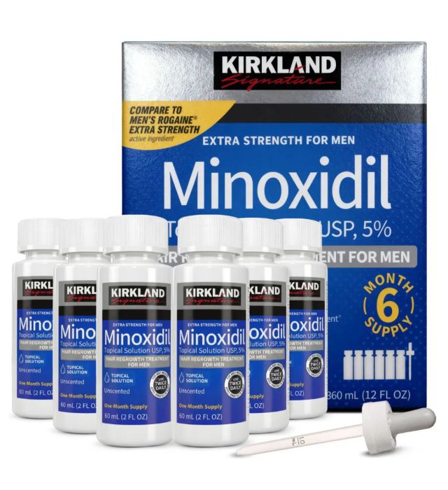 Minoxidil Kirkland 5% Barba e Cabelo para 6 Meses