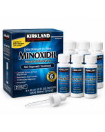 Caixa 6 Minoxidil Kirkiland 5% Original Acertar Barba Para CRESCIMENTO Barba e Cabelo para 6 Meses