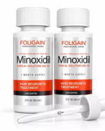 Kit 2 Minoxidil Foligain 5% Barba e Cabelo para 2 Meses
